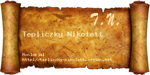 Tepliczky Nikolett névjegykártya